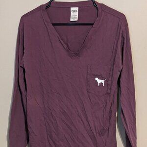 PINK Long Sleeved V Neck, Small